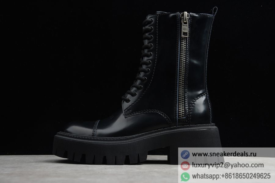 Balenciaga Speed 2 Black Leather Martin High Boots 617196W17021015 Women Shoes